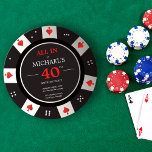 Casino Las Vegas Poker Chip Birthday Invitation Kaart<br><div class="desc">Viel je mijlpaal verjaardag in stijl met onze uitnodiging voor volwassen verjaardag, ontworpen om eruit te zien als een pokerchip! Deze uitnodiging is perfect voor iedereen die van casino's, gokken of wat Vegas-thema's houdt. De voorzijde van de uitnodiging is voorzien van een hoogwaardige, volledige kleurenafdruk van een pokerchip met jouw...</div>