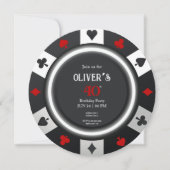 Casino Las Vegas Poker Chip Birthday Kaart (Voorkant)