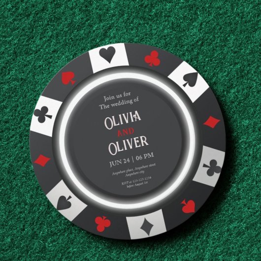 Casino Las Vegas Poker Chip wedding Kaart