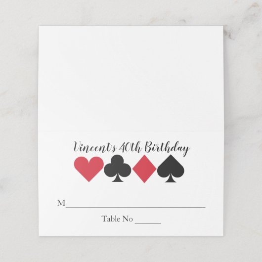 Casino Las Vegas Verjaardag Gepersonaliseerde Plac Plaatskaartje (Buitenkant ongevouwen)