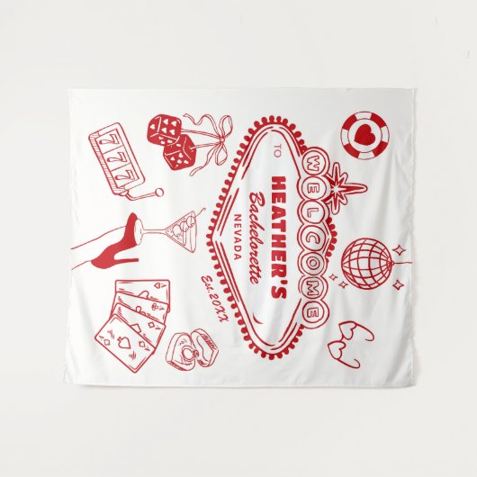 Casino Las Vegas vrijgezellenfeest Banner Wandkleed (Voorkant (horizontaal))