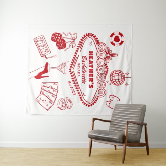 Casino Las Vegas vrijgezellenfeest Banner Wandkleed (In Situ (horizontaal))