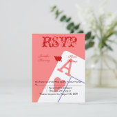 Casino Las Vegas Wedding RSVP-kaart RSVP Kaartje (Staand voorkant)
