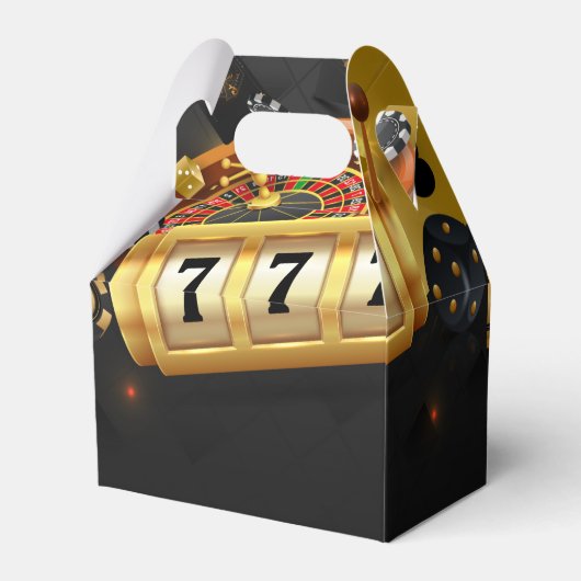 Casino Nacht Dank u Party Zwart Goud Bedankdoosjes (Achterkant)