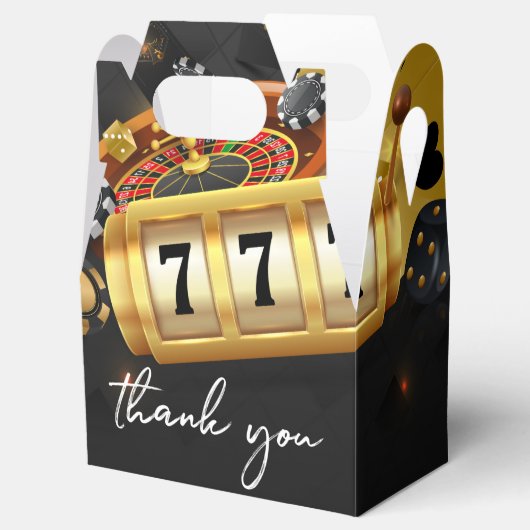 Casino Nacht Dank u Party Zwart Goud Bedankdoosjes (Geopend)