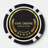 Casino Nacht Drank Token Pokerchip | Persoonlijk (Achterkant)