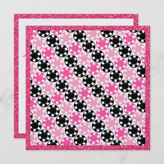 Casino Nacht Feest / Fondsenwerving uitnodiging (Voorkant / Achterkant)