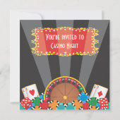 Casino Nacht Feest Uitnodiging (Achterkant)