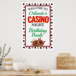 Casino Nacht gepersonaliseerd Poster