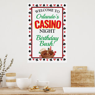 Casino Nacht gepersonaliseerd Poster