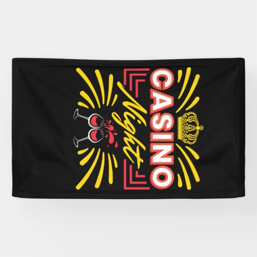 Casino Nacht Gokken Partij Spandoek (Horizontaal)