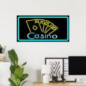 Casino Neon Sign Poster (Thuiskantoor)