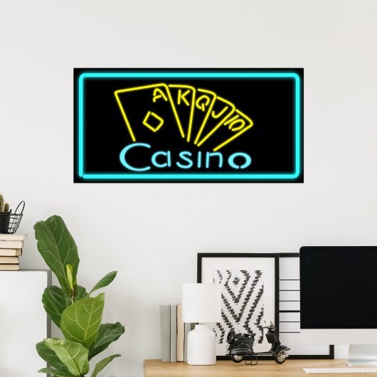 Casino Neon Sign Poster (Thuiskantoor)