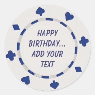 Casino Night Birthday Cupcake Toppers Ronde Sticker