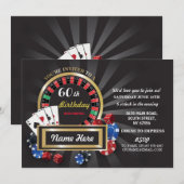 Casino Night Birthday Las Vegas Invite Party Kaart (Voorkant / Achterkant)
