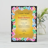 Casino Night Birthday Party Invitation Sjabloon Kaart (Staand voorkant)