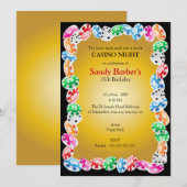 Casino Night Birthday Party Invitation Sjabloon Kaart (Voorkant / Achterkant)