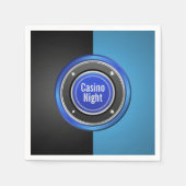 Casino Night Black en Blue Poker Chip Servetten (Voorkant)