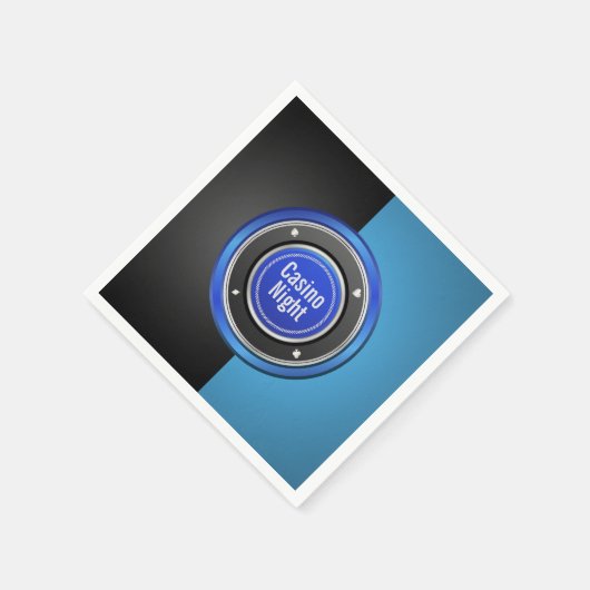 Casino Night Black en Blue Poker Chip Servetten (Hoek)