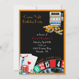 Casino Night Colorful Party Kaart