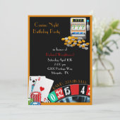 Casino Night Colorful Party Kaart (Staand voorkant)