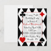 Casino Night Custom Birthday Invitation Kaart (Voorkant / Achterkant)