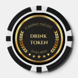 Casino Night Drink Token Poker Chip | Personalized