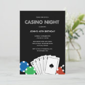 Casino Night Feest Uitnodiging (Staand voorkant)