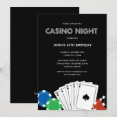 Casino Night Feest Uitnodiging (Voorkant / Achterkant)