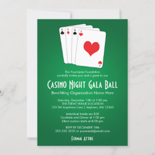 Casino Night Gala Ball-uitnodigingen Kaart