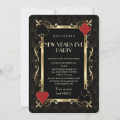 Casino Night Gold Art Deco New Years Eve Party Kaart (Voorkant)