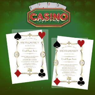 Casino Night Great Gatsby Bachelorfeest Acryl Uitnodigingen