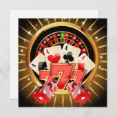Casino Night Invitation Kaart (Voorkant / Achterkant)