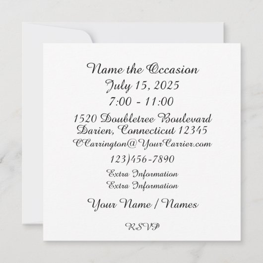 Casino Night Invitation Kaart (Achterkant)