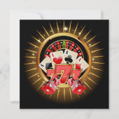 Casino Night Invitation Kaart (Voorkant)