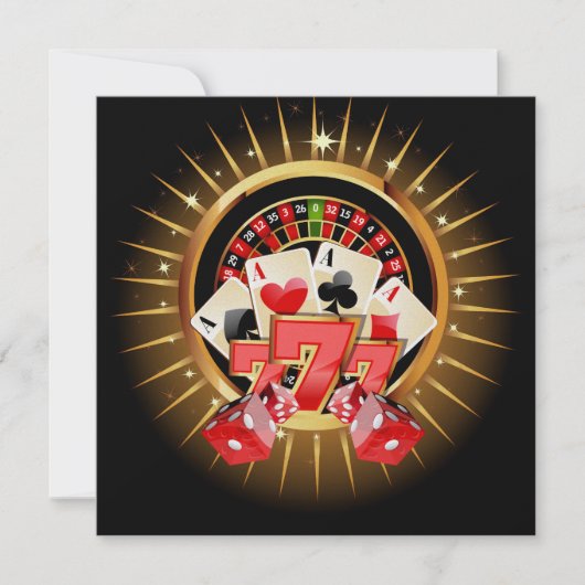 Casino Night Invitation Kaart (Voorkant)