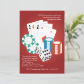 Casino Night Invitation Kaart (Staand voorkant)