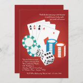 Casino Night Invitation Kaart (Voorkant / Achterkant)