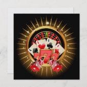Casino Night Invitation Kaart (Voorkant / Achterkant)