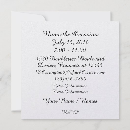 Casino Night Invitation Kaart (Achterkant)