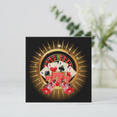 Casino Night Invitation Kaart (Staand voorkant)