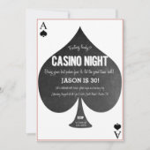 Casino Night Invitation Kaart (Voorkant)