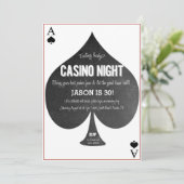 Casino Night Invitation Kaart (Staand voorkant)