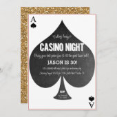 Casino Night Invitation Kaart (Voorkant / Achterkant)
