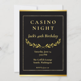 Casino Night Invitation | Poker Birthday Party Bedankkaart