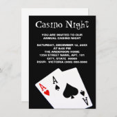 Casino Night Invitations Kaart (Voorkant / Achterkant)