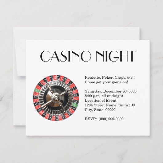 Casino Night Invitations Kaart (Voorkant)