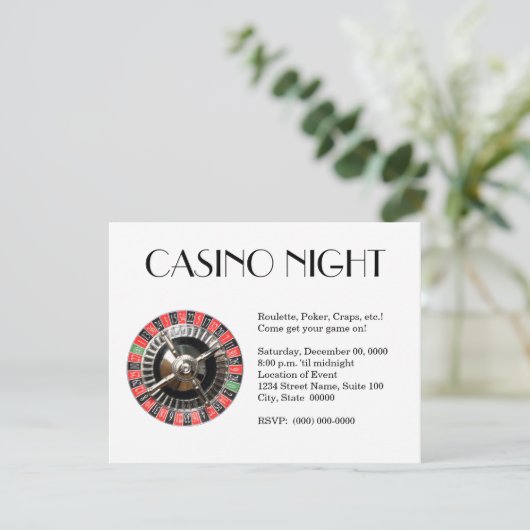 Casino Night Invitations Kaart (Staand voorkant)