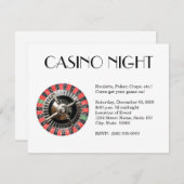 Casino Night Invitations Kaart (Voorkant / Achterkant)