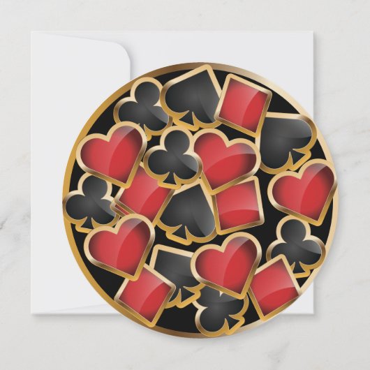 CASINO NIGHT Kaarten Verjaardagsfeestuitnodiging (Achterkant)